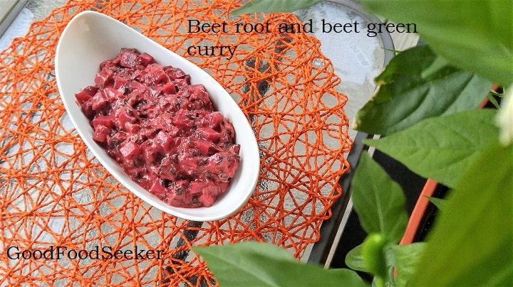 Beet root and beet greens curry