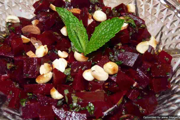 beet root and mint salad