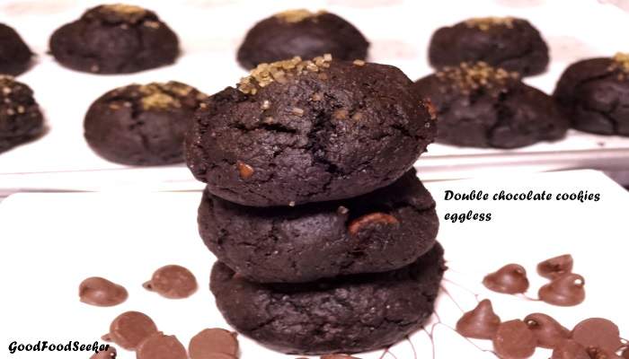 Double Chocolate Cookies Eggless