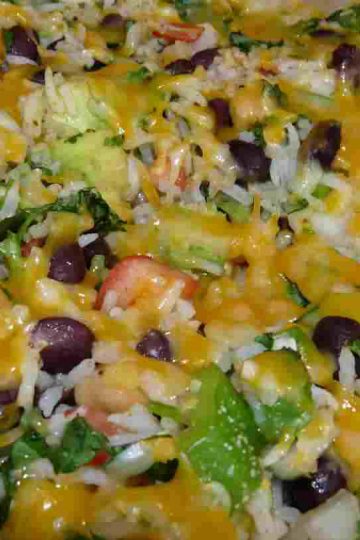 Rice and black beans salad
